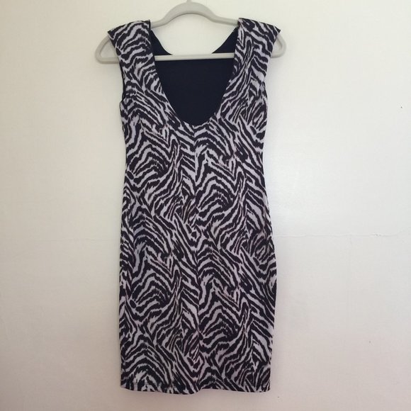 H&M Zebra Mini Dress Size Small - Picture 1 of 5